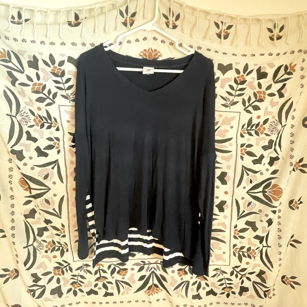 CABI Navy Striped Lighthouse Blouse STYLE: 5742 SIZE: medium